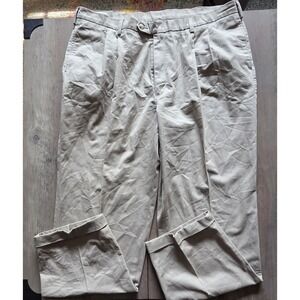 Savane Tan Wheat Cuffed Pleated Workwear Pants Men 42Wx32L- NWT